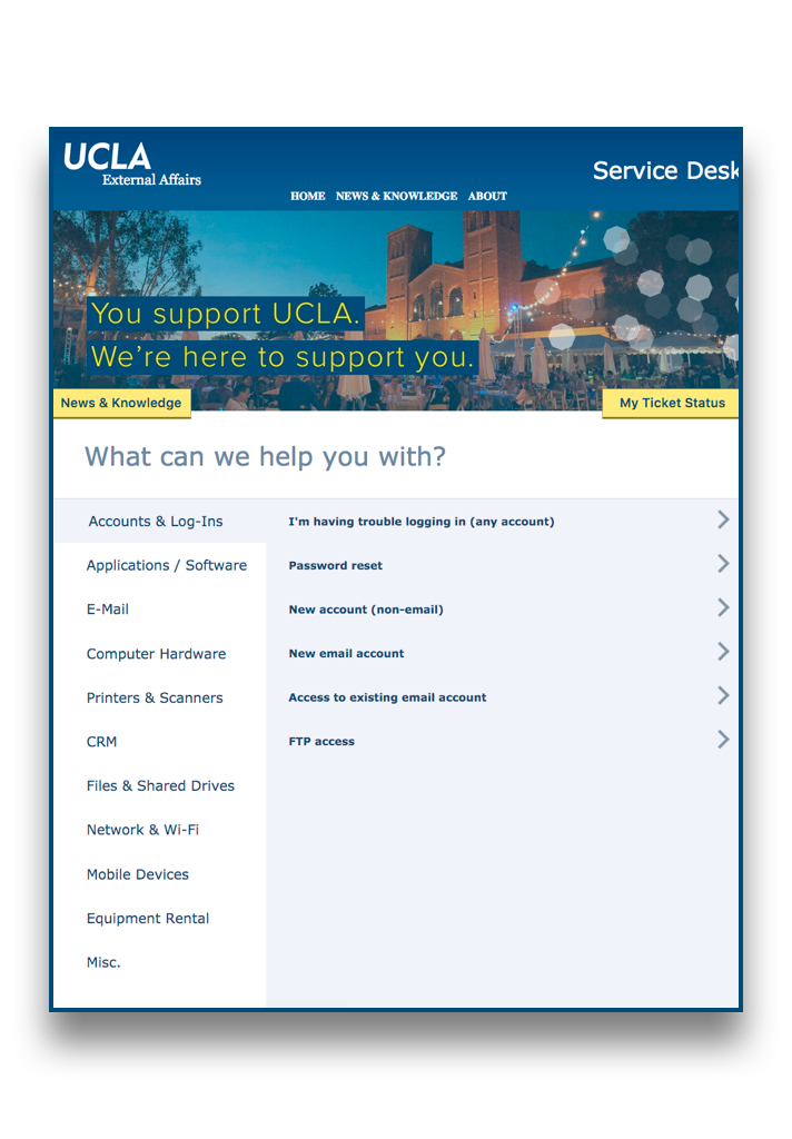 screenshot of UCLA IT Services home page